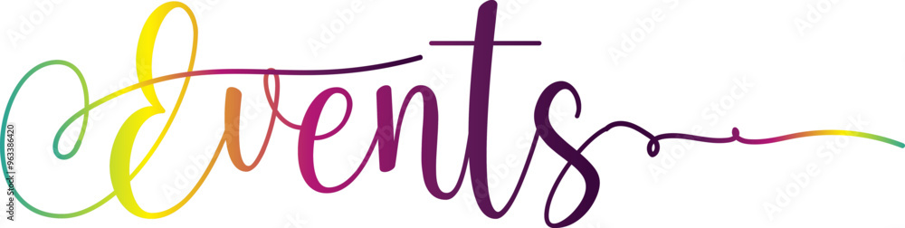 Obraz premium events text, events gradient color, events vector