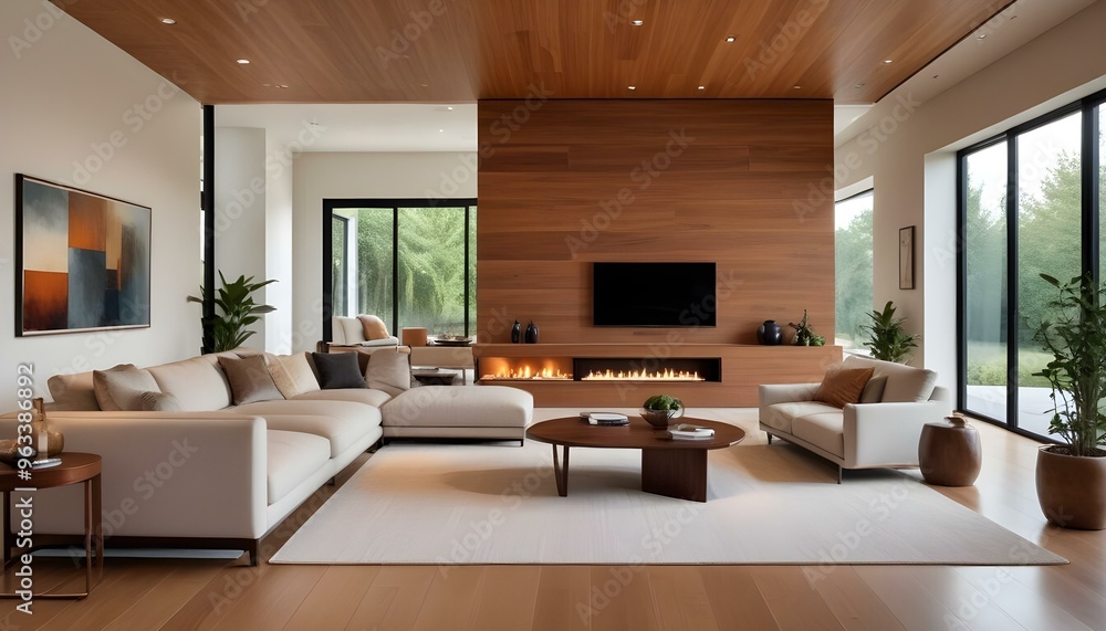 Photo interior modern design room 3d illustration Photo interior modern design room 3d illustration
