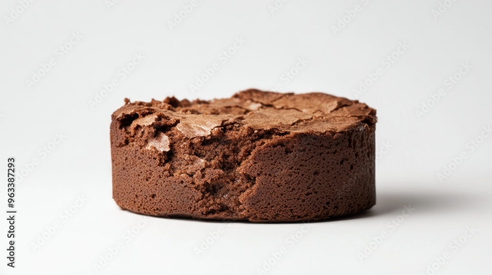 A Single Chocolate Cake Round on White Background A Single Chocolate Cake Round on White Background