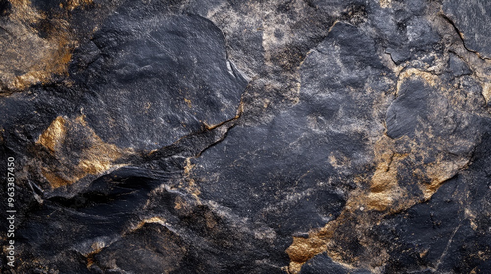 Dark stone surface with a mix of smooth and rough areas, creating a textured and organic look Dark stone surface with a mix of smooth and rough areas, creating a textured and organic look
