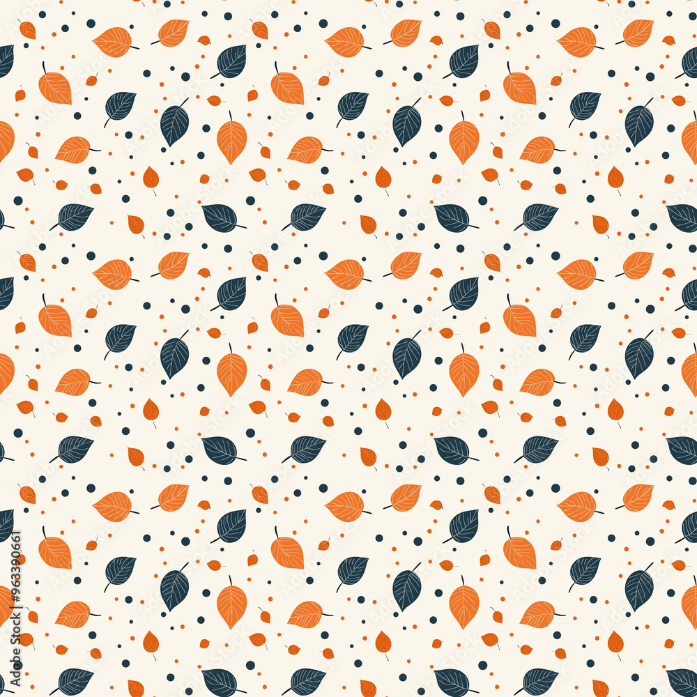 seamless tile of pretty orange illustrated autumn leaves seamless tile of pretty orange illustrated autumn leaves