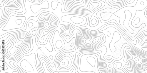 Topographic map background geographic line map with seamless ornament design. The black on white contours vector topography stylized height of the lines map.	