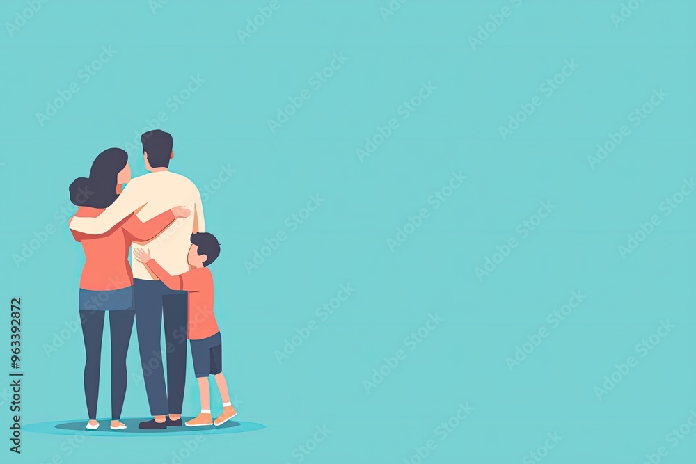 Fototapeta premium A Family United: A heartwarming embrace of love, warmth, and togetherness, symbolizing the unbreakable bond of family.