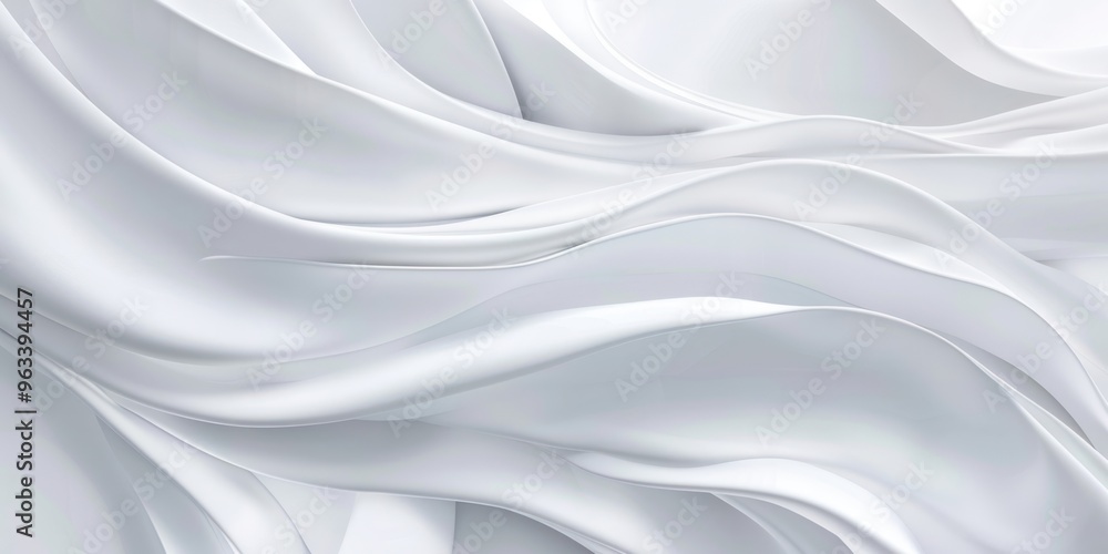 Obraz premium Abstract white fabric waves flowing in soft curves. Elegant minimalist design concept for background and textures.