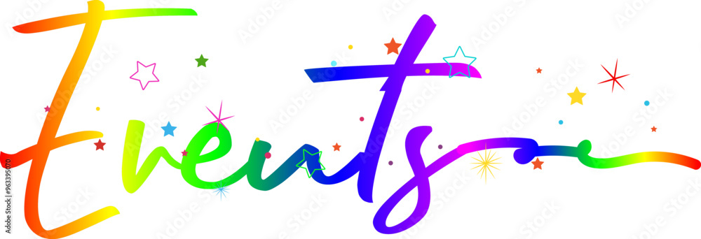 Naklejka premium events text, events gradient color, events vector