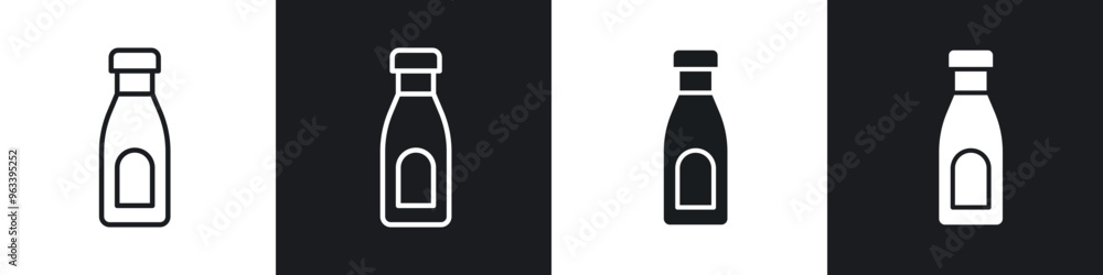 Sauce bottles icon in filled and stroke Sauce bottles icon in filled and stroke
