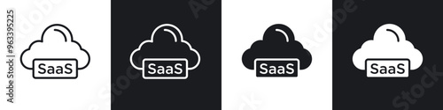 SaaS icon in thin outlined.