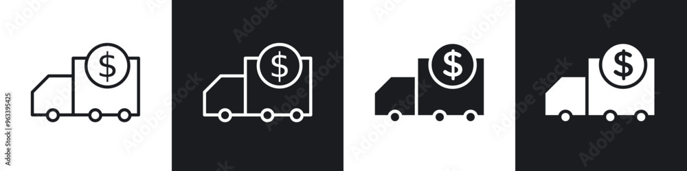 Shipping charges icon in filled and stroke Shipping charges icon in filled and stroke
