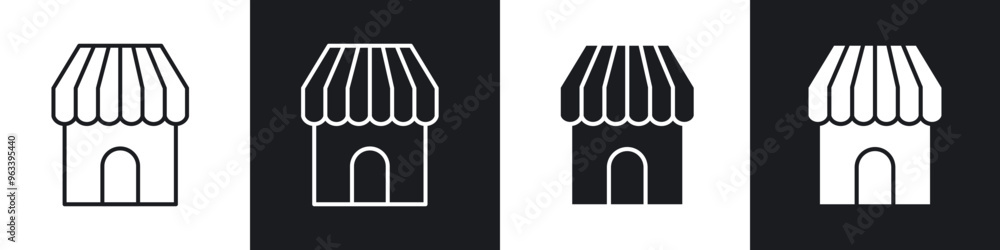 Fototapeta premium Shop icon in filled and stroke