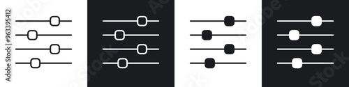 Settings sliders icon in filled and stroke