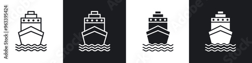 Ship icon in filled and stroke