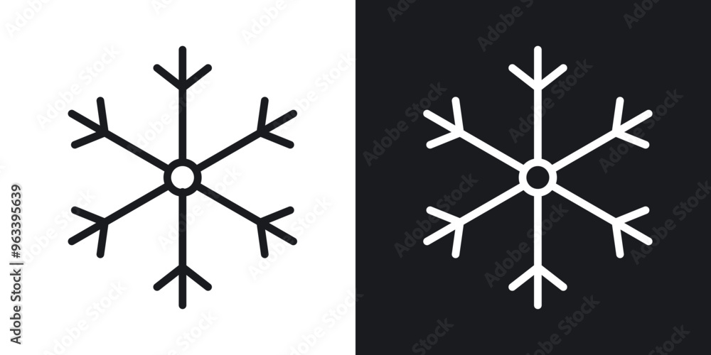 Snowflake icon in filled and stroke Snowflake icon in filled and stroke