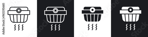 Smoke detector icon in filled and stroke