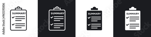 Summary icon in filled and stroke