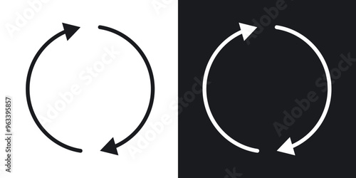Synchronization icon in filled and stroke