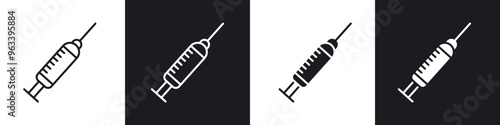 Syringe icon in filled and stroke