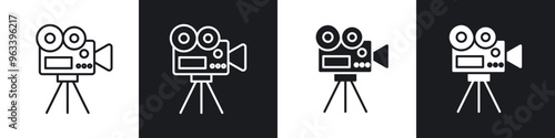 TV camera icon in filled and stroke