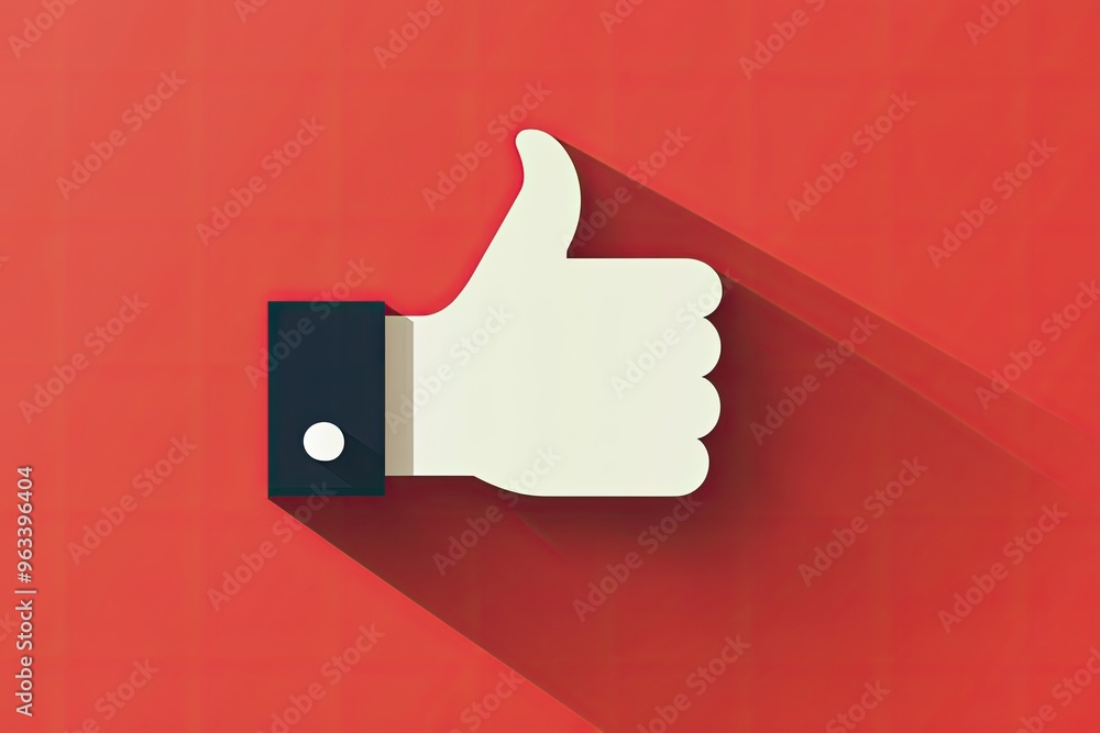 A Simple Thumbs Up Icon: A Flat Design Gesture of Approval A Simple Thumbs Up Icon: A Flat Design Gesture of Approval