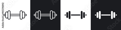Barbell icon in filled and stroke
