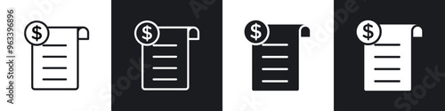 Billing icon in filled and stroke