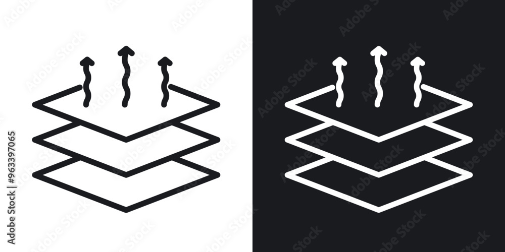 Breathable icon in filled and stroke Breathable icon in filled and stroke