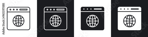 Browser icon in filled and stroke