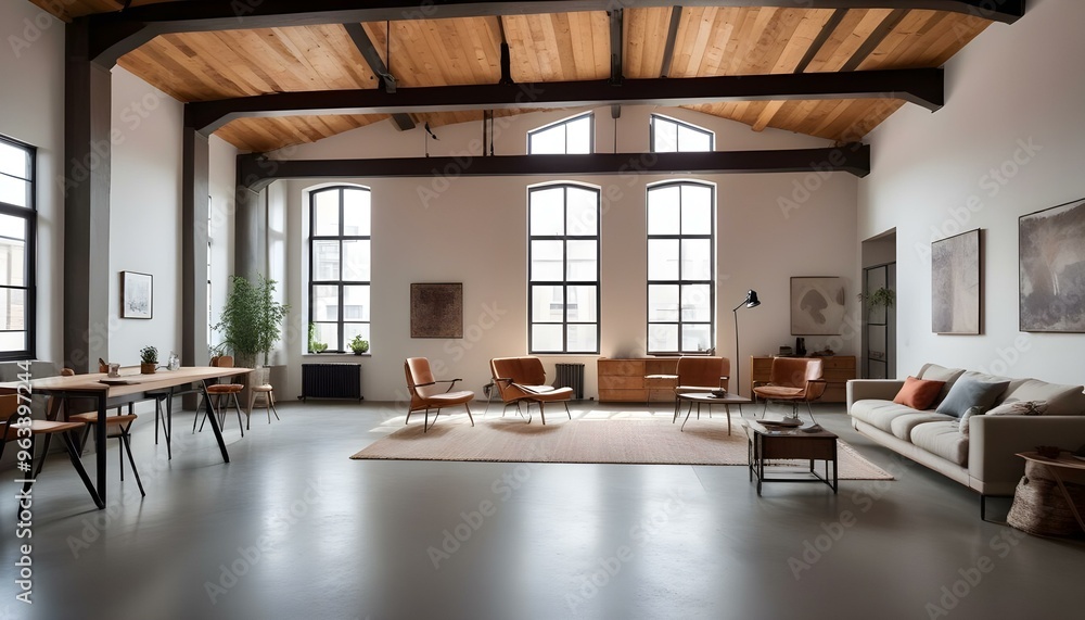 Fototapeta premium Photo interior modern design room 3d illustration