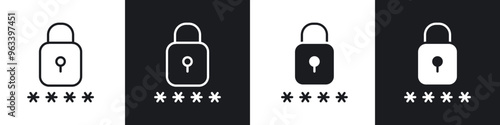 Code lock icon in filled and stroke