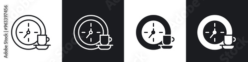 Coffee time icon in filled and stroke