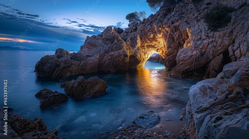 long exposure of a light in a coastal part with sea at night long exposure of a light in a coastal part with sea at night