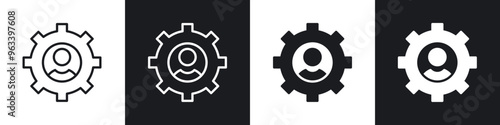 CRM icon in thin outlined.