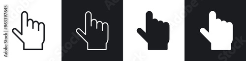 Cursor hand icon in filled and stroke
