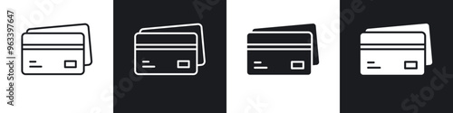 Credit card icon in filled and stroke