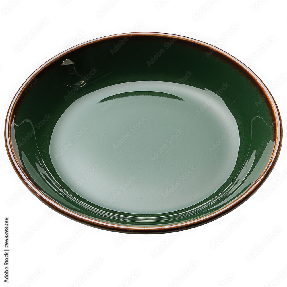 Green plate isolated on a transparent background png file no background_3 png file