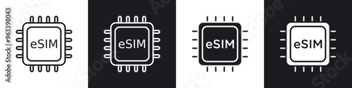ESIM icon in filled and stroke