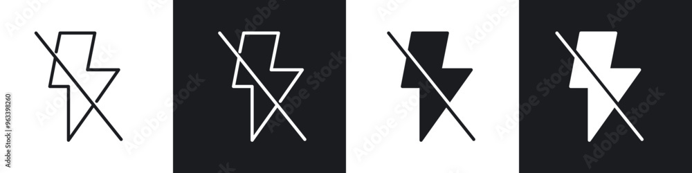 Flash off icon in filled and stroke Flash off icon in filled and stroke