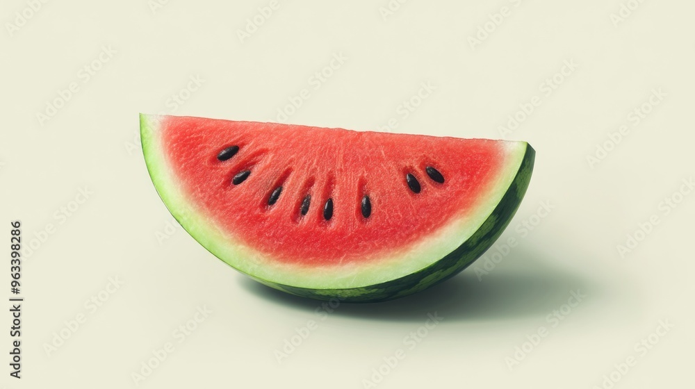 A Slice of Watermelon with Seeds and Green Rind A Slice of Watermelon with Seeds and Green Rind