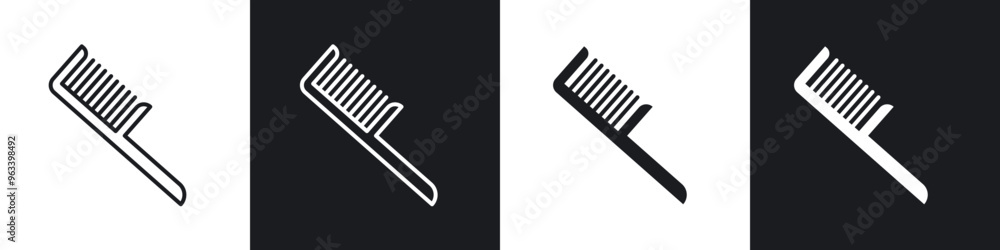Hair brush icon in filled and stroke Hair brush icon in filled and stroke