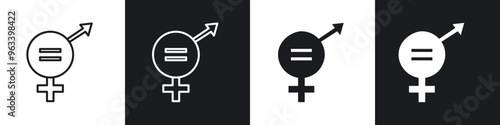 Gender equality icon in filled and stroke