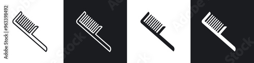 Hair brush icon in filled and stroke