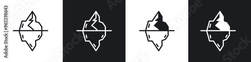 Iceberg icon in filled and stroke