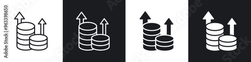 High revenue icon in filled and stroke