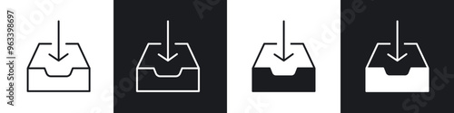 Inbox icon in filled and stroke