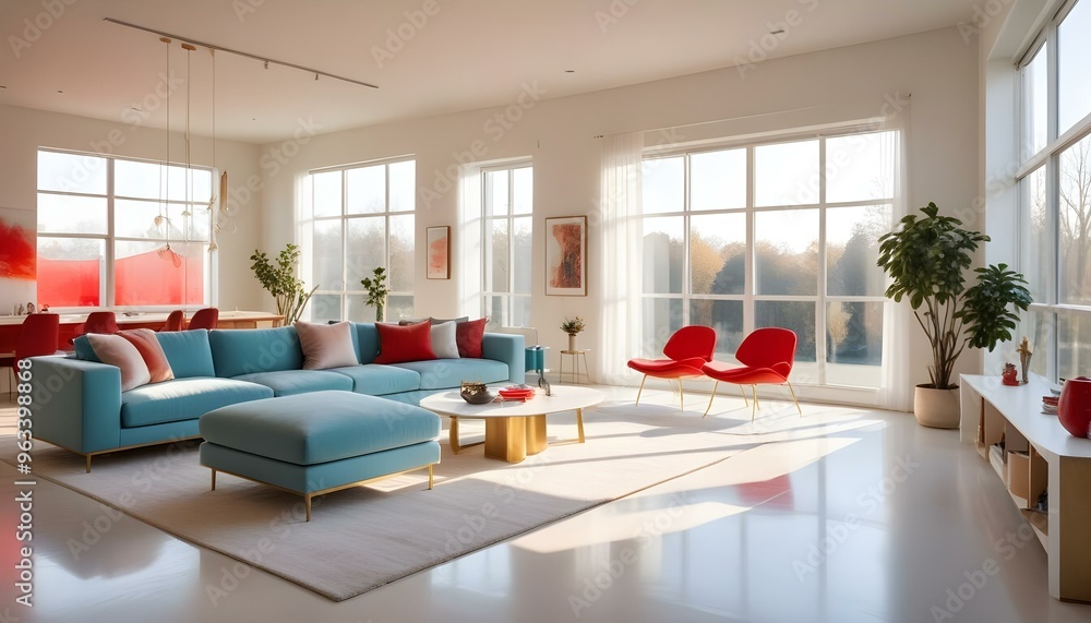 Photo interior modern design room 3d illustration Photo interior modern design room 3d illustration