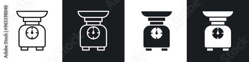 Kitchen scales icon in filled and stroke