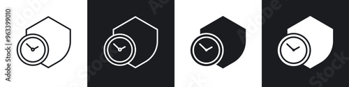 Long term protection icon in filled and stroke