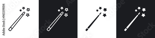 Magic wand icon in filled and stroke