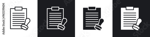 Permit icon in filled and stroke