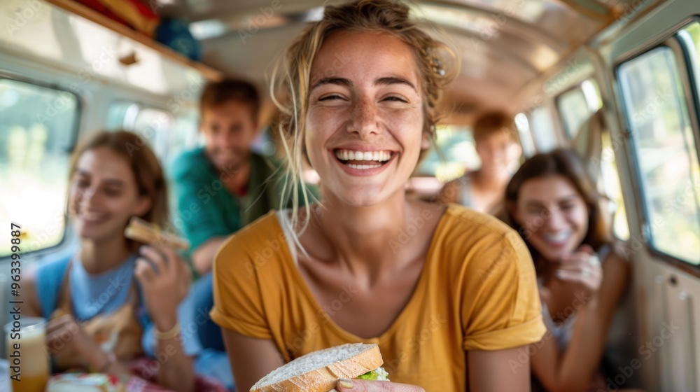 The Joyous Group With Sandwiches The Joyous Group With Sandwiches