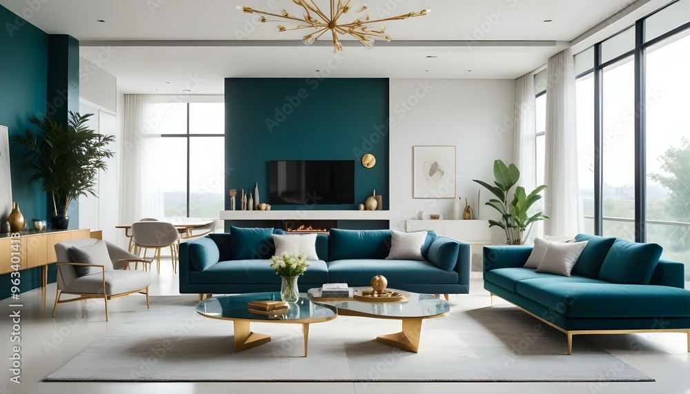 Photo interior modern design room 3d illustration Photo interior modern design room 3d illustration